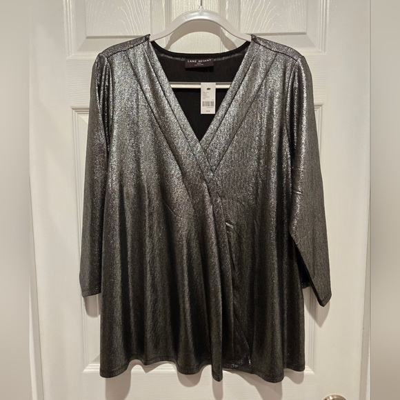 Lane Bryant Swing 3/4-Sleeve Pleat-Front Top size 18/20 - Picture 2 of 4